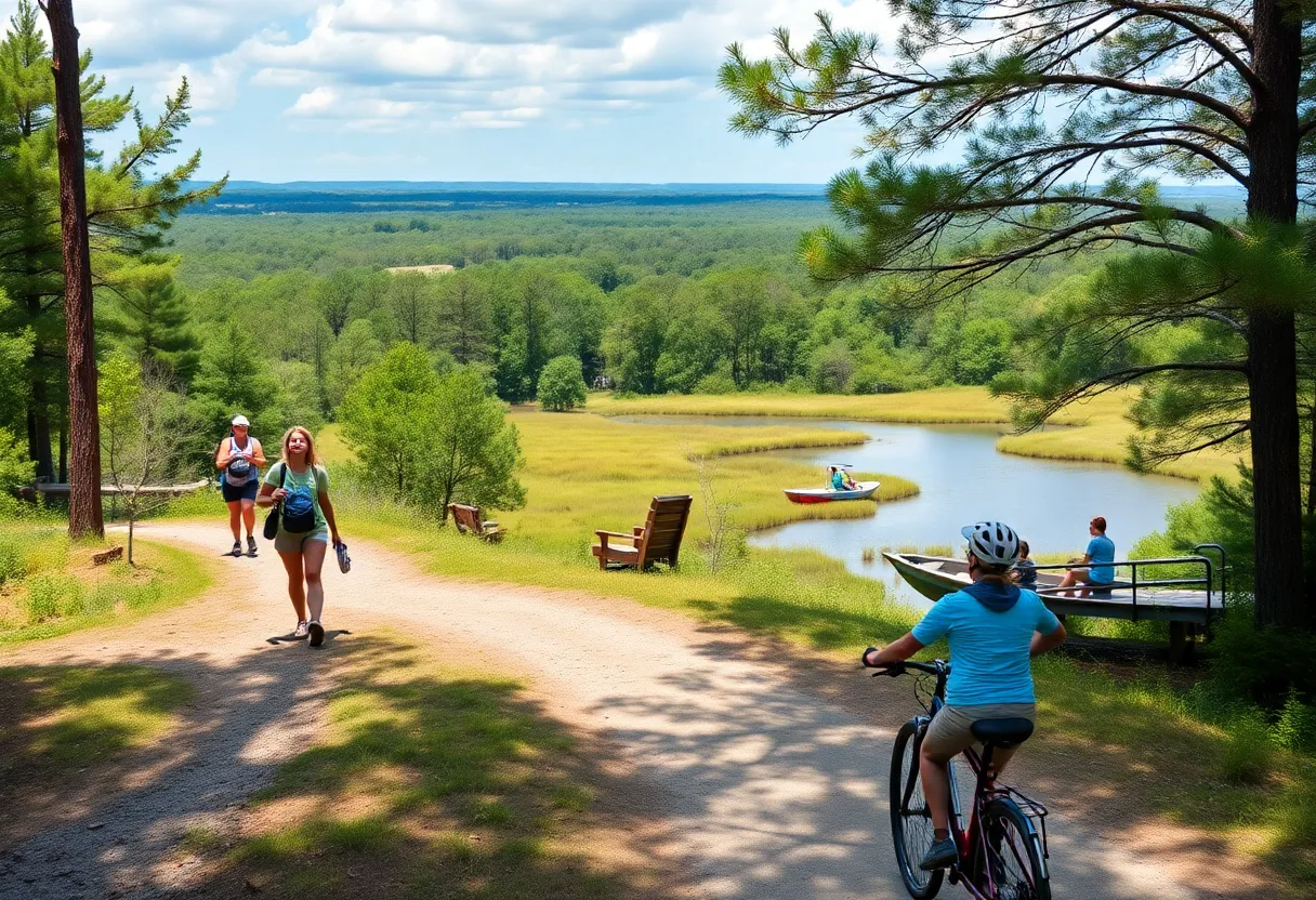 People enjoying outdoor activities in a South Carolina park