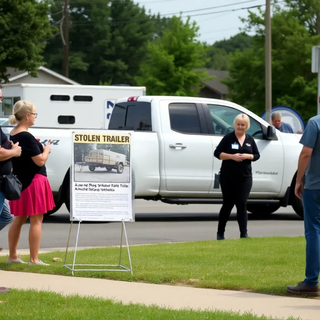 Community members looking for clues in Lexington related to a trailer theft