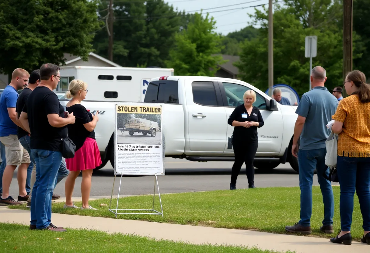 Community members looking for clues in Lexington related to a trailer theft