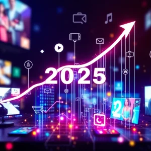 Graphic showcasing the expected growth trends in advertising for 2025