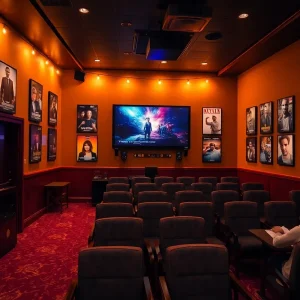 Interior of Babylon Kino film screening room