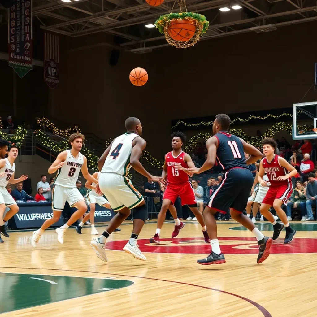 Charlotte Men's Basketball team in action during Christmas Day game