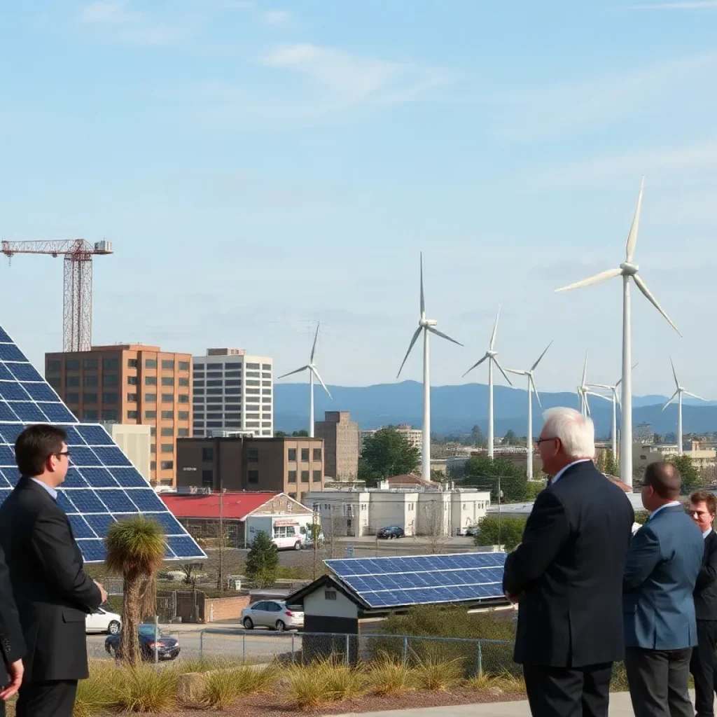 City officials discussing renewable energy policies in Columbia City