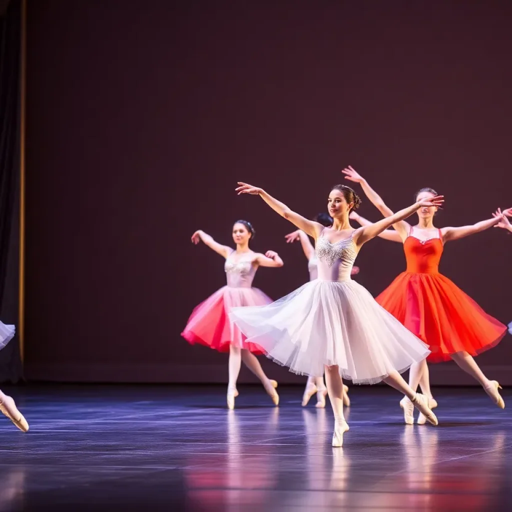 Dancers performing on stage at Columbia Classical Ballet