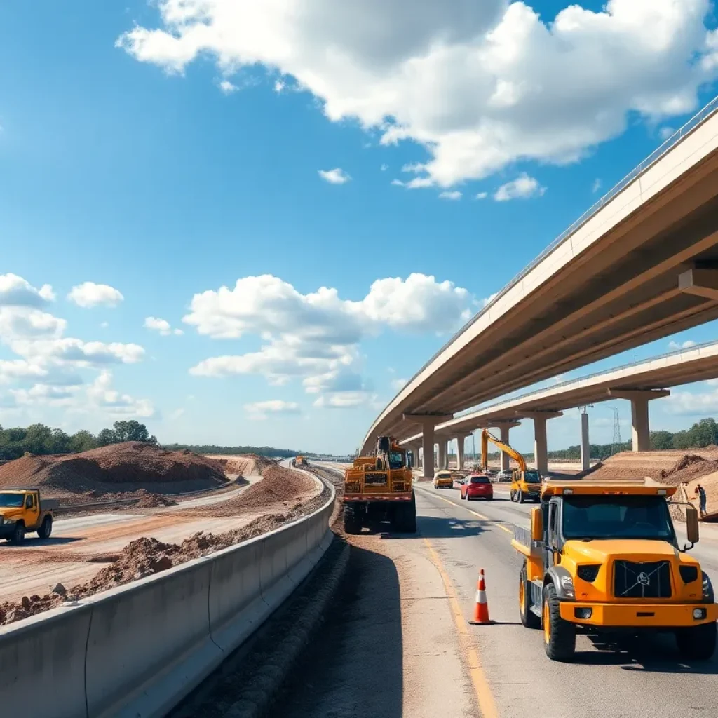 Construction workers at Malfunction Junction in Columbia, SC