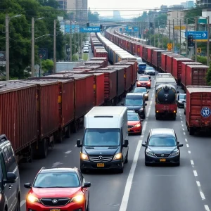 Traffic congestion on Assembly Street in Columbia, SC.