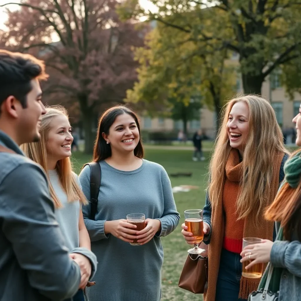 Friends sharing memories at Columbia College