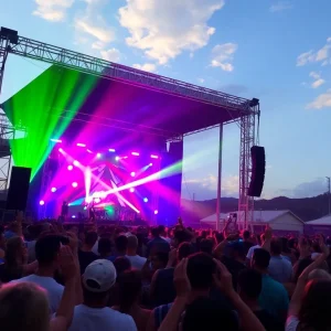 Crowd enjoying a concert in Columbia