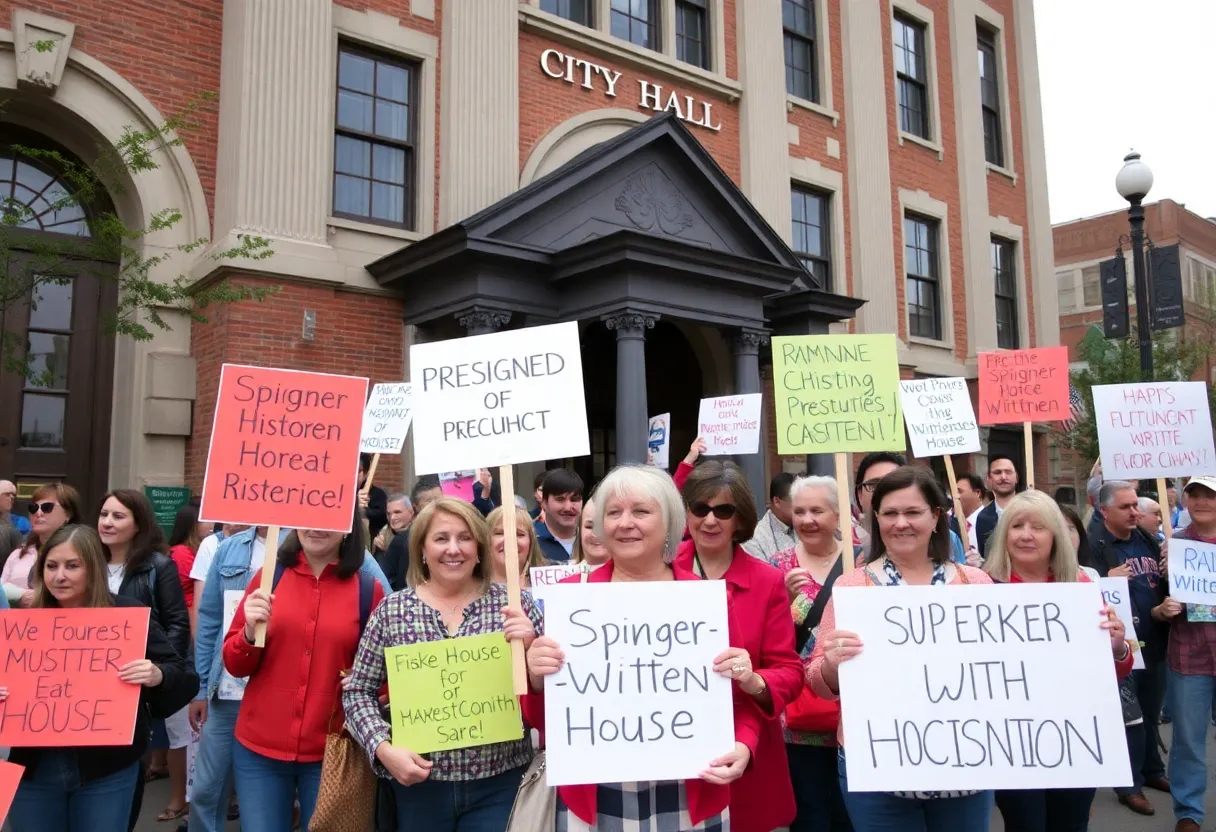 Residents rallying for the preservation of Spigner-Witten house