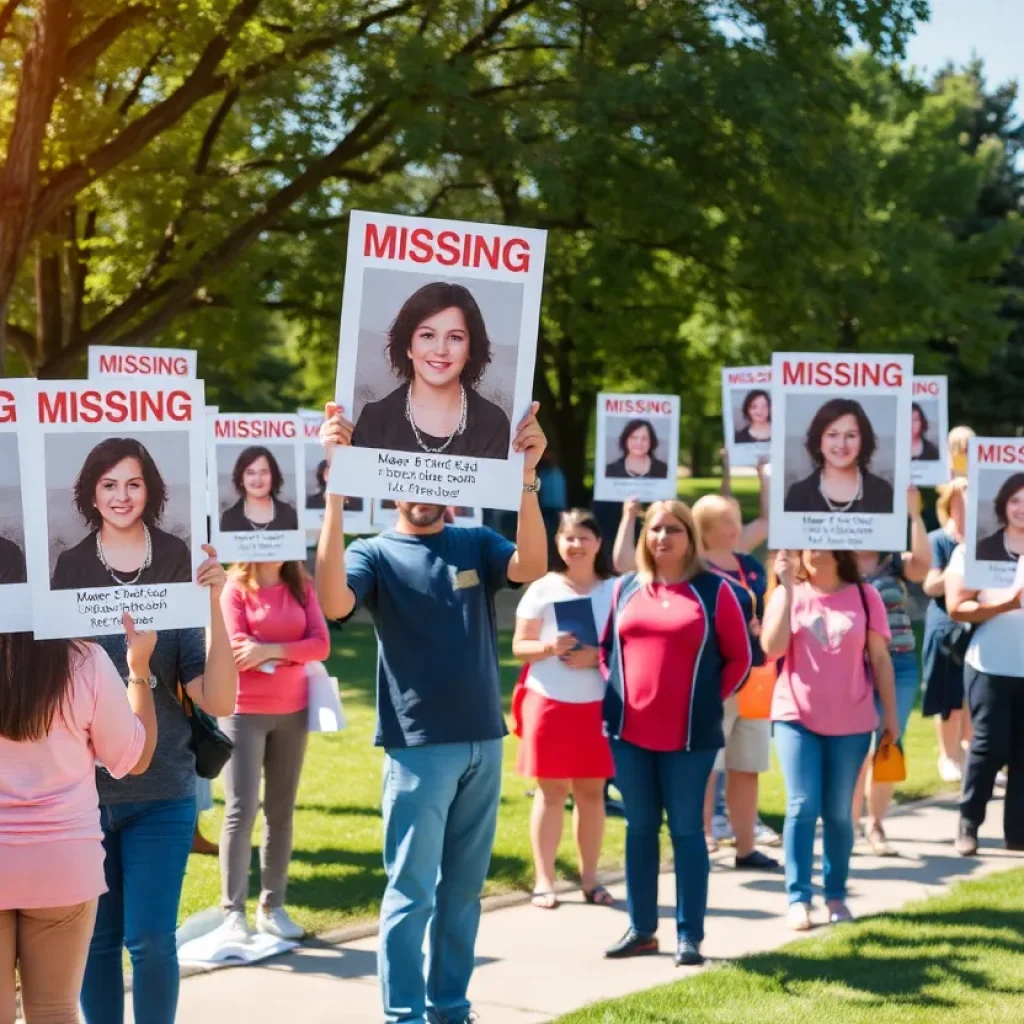 Community members of Lexington searching for a missing person