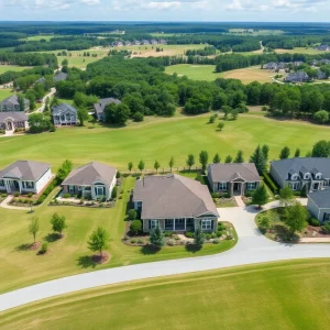 View of a golf community in Lexington SC with green landscapes and houses