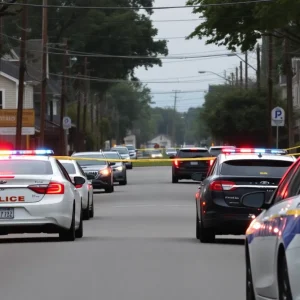 Investigators at the scene of a hit-and-run accident in Columbia