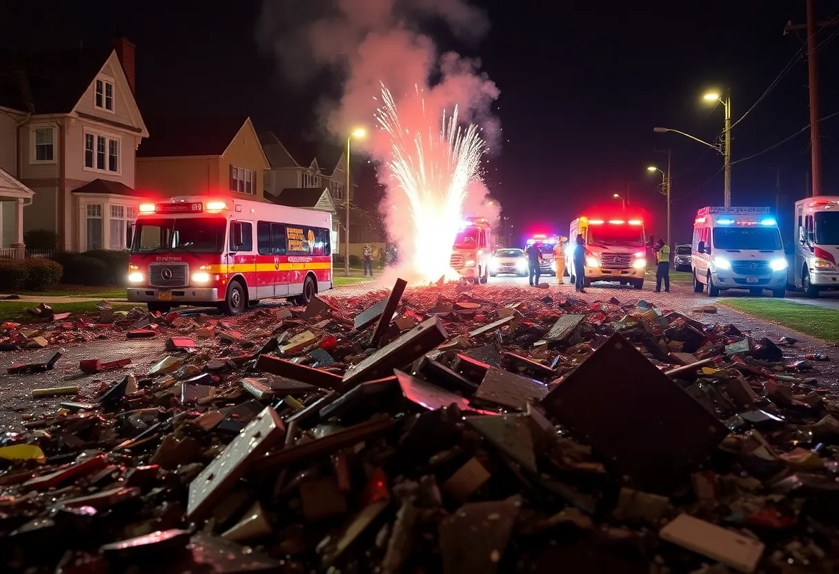 Debris scattered after New Year's Eve fireworks explosion in Honolulu