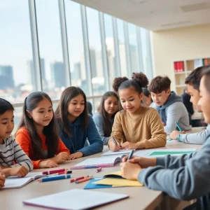 Diverse students engaging in educational activities in Hamilton