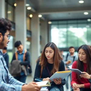 International students in a university environment facing challenges due to new immigration policies.