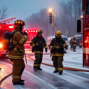 Firefighters assisting during icy weather in Irmo