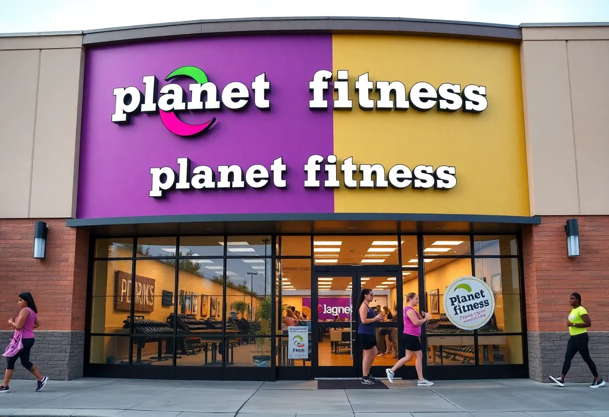 Exterior view of the new Planet Fitness gym in Lexington, KY