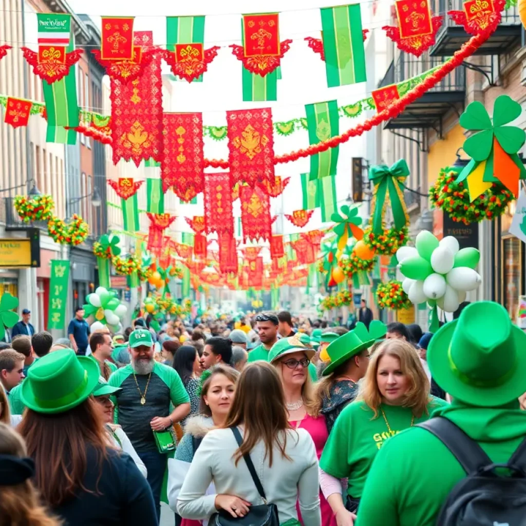 Crowd enjoying the St. Pat's in Five Points Festival in Columbia, SC.