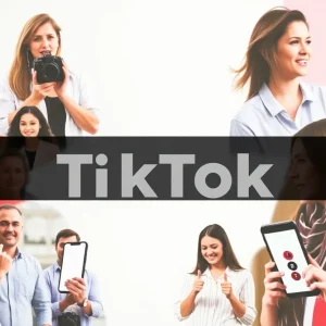 A depiction of social media dynamics with a focus on the TikTok platform and its users.