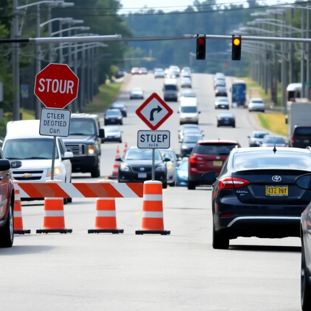 Traffic detours on South Lake Drive in Lexington SC