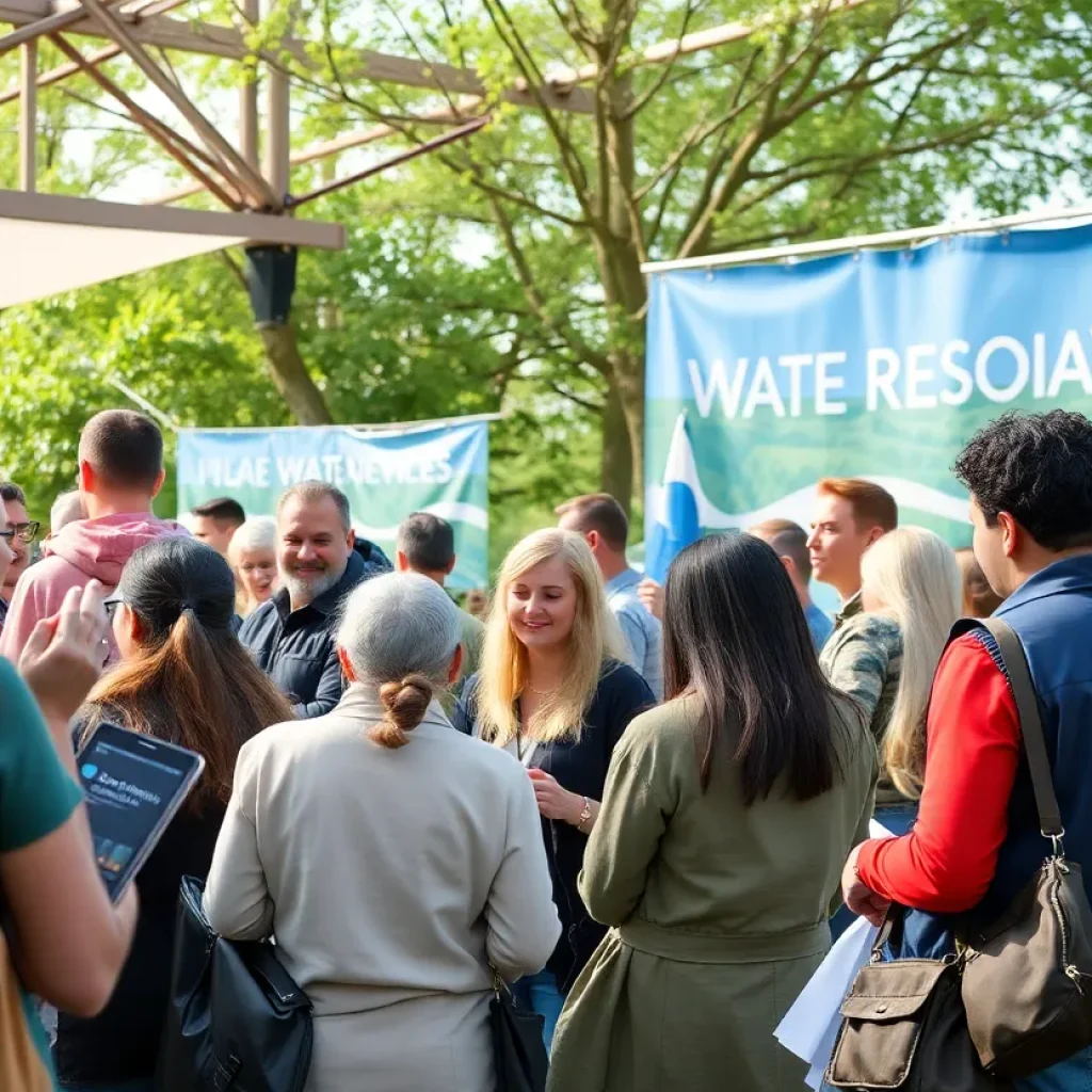 Community gathering discussing water resources in West Columbia