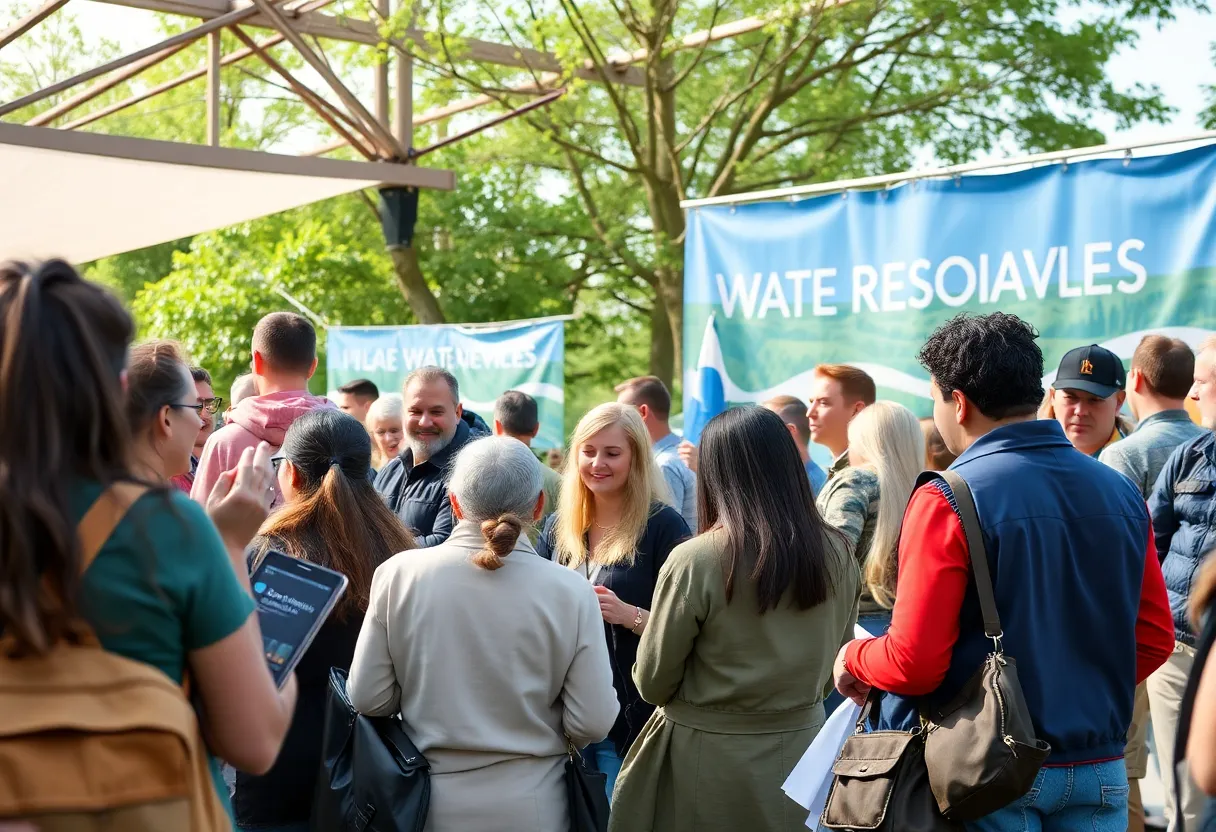 Community gathering discussing water resources in West Columbia