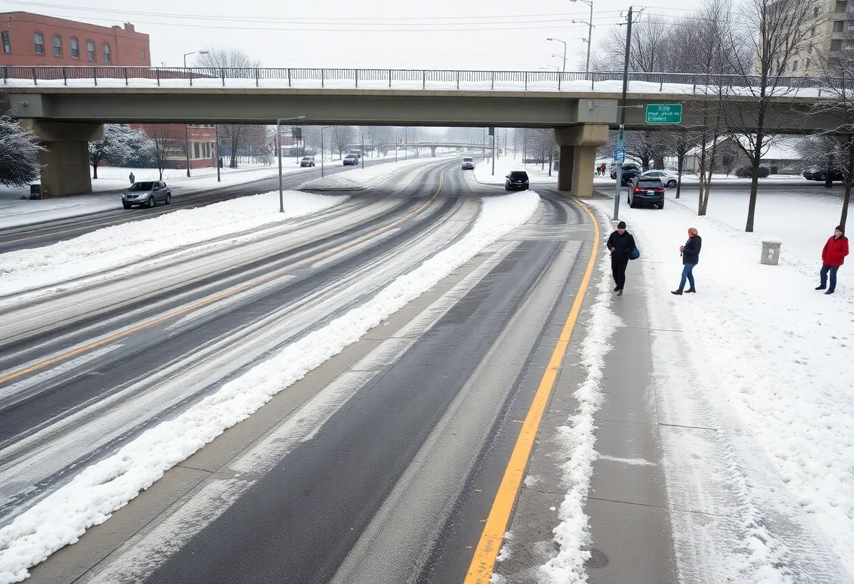 Icy conditions in Columbia SC during the winter storm