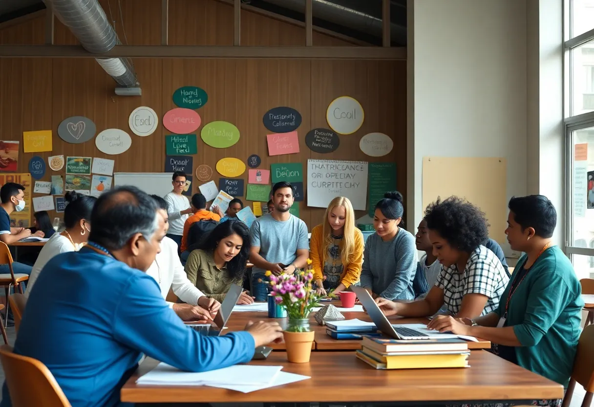 Community members collaborating at a nonprofit organization