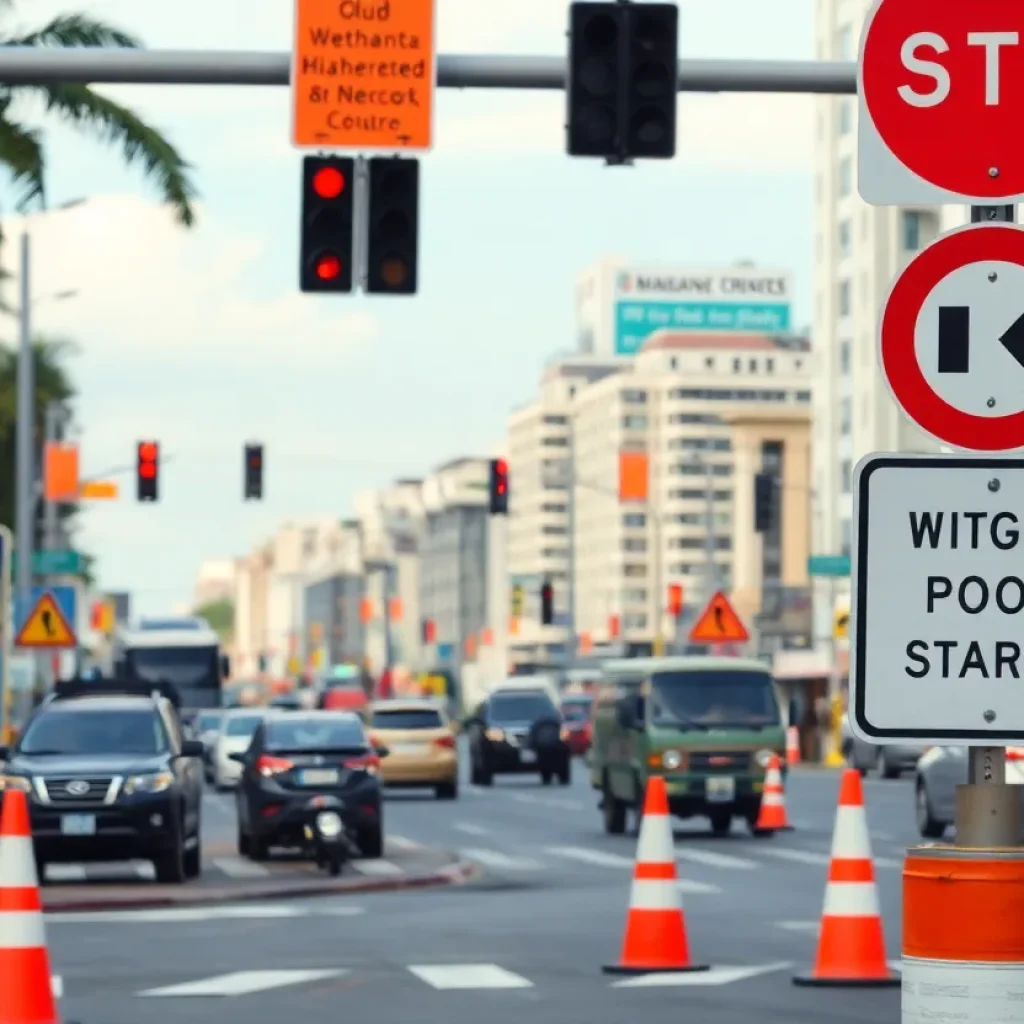 Construction site in Columbia affecting traffic