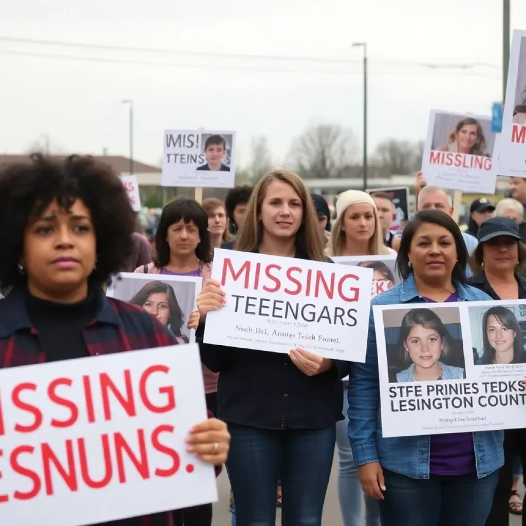 Residents of Lexington County gathered for a rally to support the search for missing teens.