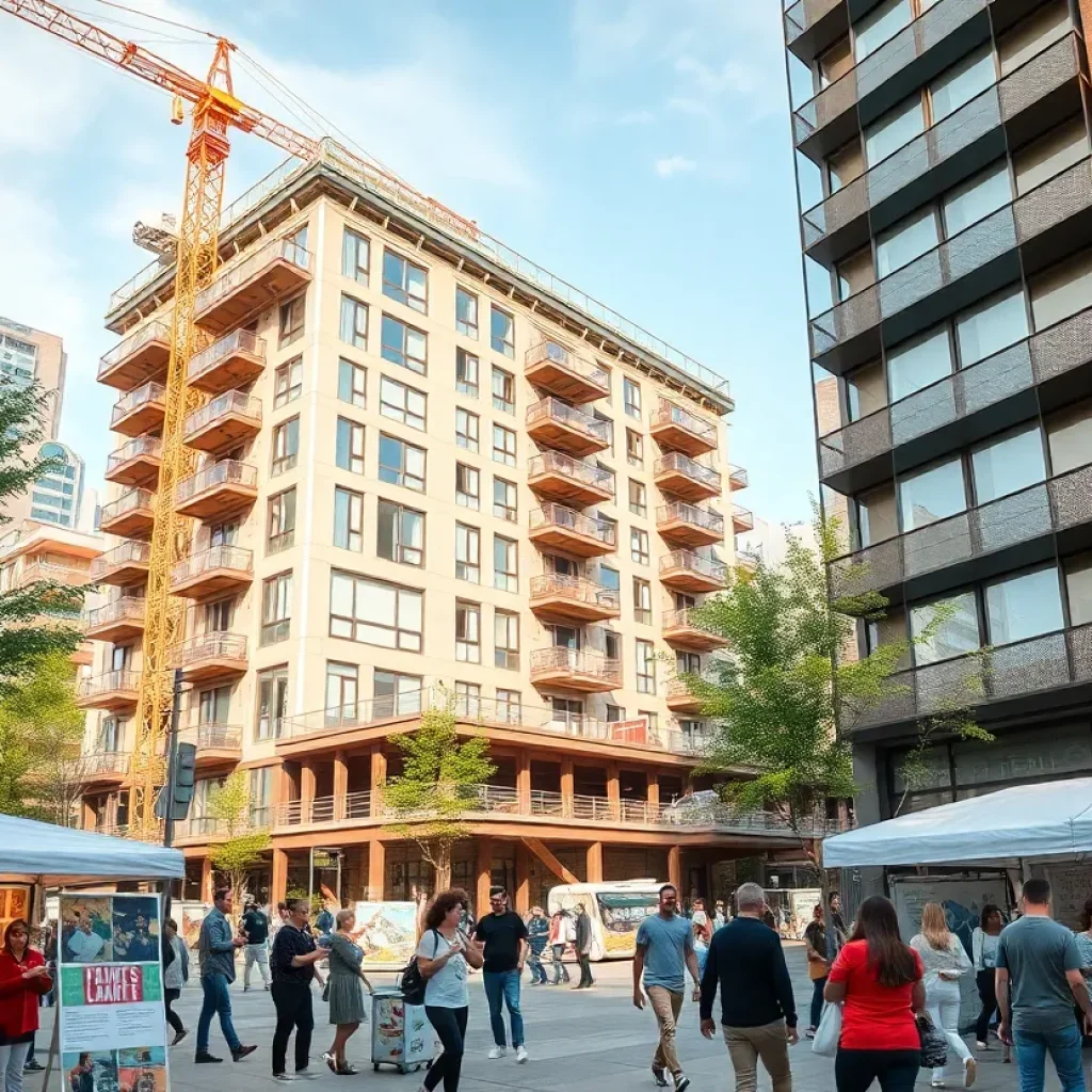 Rendering of the proposed mixed-use apartment building in Columbia